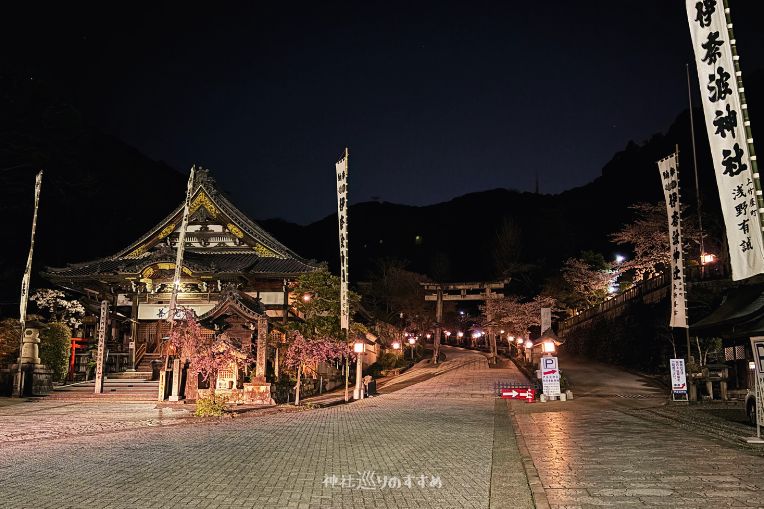 伊奈波神社参道と善光寺ライトアップ