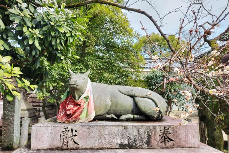 北野天満宮撫で牛「社務所北」